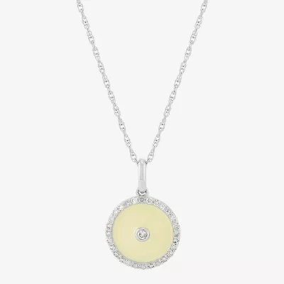 Womens 1/5 CT. Natural White Diamond Sterling Silver Round 18 Inch Pendant Necklace