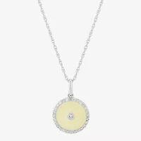 Womens 1/5 CT. Natural White Diamond Sterling Silver Round 18 Inch Pendant Necklace