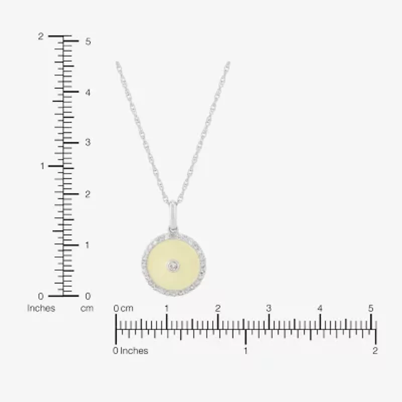 Womens 1/5 CT. Natural White Diamond Sterling Silver Round 18 Inch Pendant Necklace
