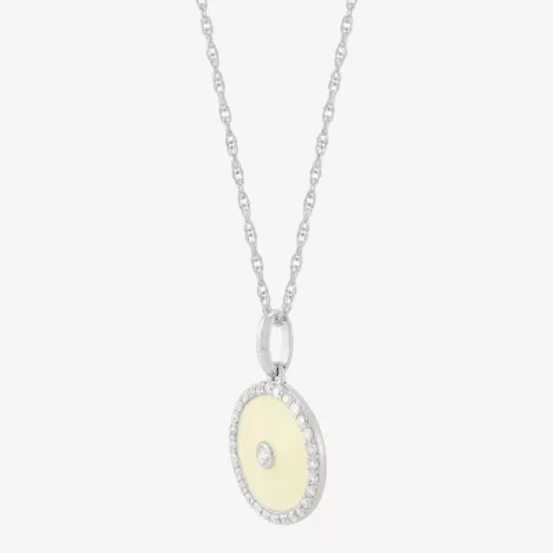 Womens 1/5 CT. Natural White Diamond Sterling Silver Round 18 Inch Pendant Necklace