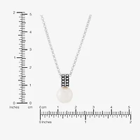 Limited Quantities! Womens White Cultured Freshwater Pearl Sterling Silver Circle 18 Inch Pendant Necklace