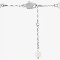 Limited Quantities! Cupcake Womens White Cultured Freshwater Pearl Sterling Silver Charm Bracelet