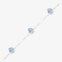 Limited Quantities! Cupcake Womens White Cultured Freshwater Pearl Sterling Silver Charm Bracelet