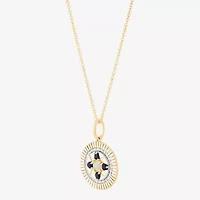 Limited Quantities! Womens Diamond Accent Lab Created White Opal 10K Gold Round 17 Inch Pendant Necklace