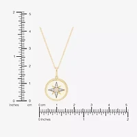 Limited Quantities! Womens Diamond Accent Lab Created White Opal 10K Gold Star 17 Inch Pendant Necklace