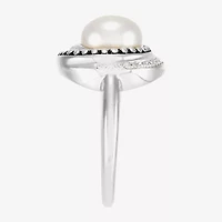 Limited Quantities! Womens 1/8 CT. T.W. 8.5MM White Cultured Freshwater Pearl Sterling Silver Round Cocktail Ring