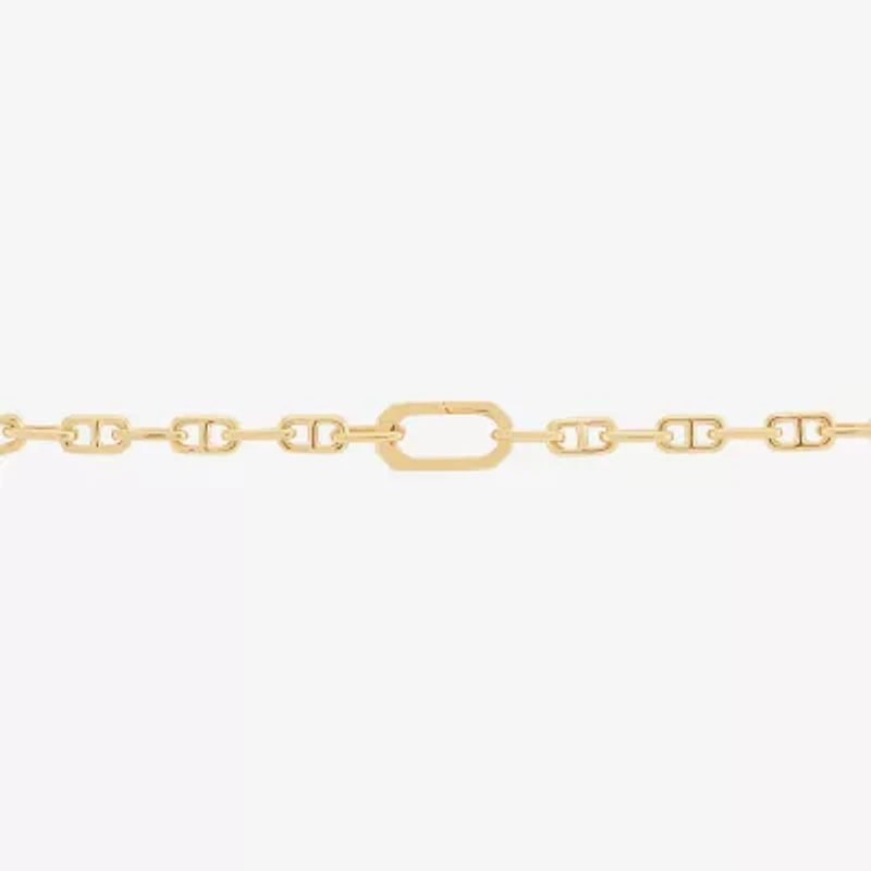 Womens 14K Gold Over Silver 7.25 Inch Link Chain Bracelet