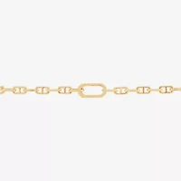 Womens 14K Gold Over Silver 7.25 Inch Link Chain Bracelet