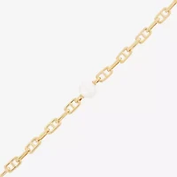 Womens 14K Gold Over Silver 7.25 Inch Link Chain Bracelet