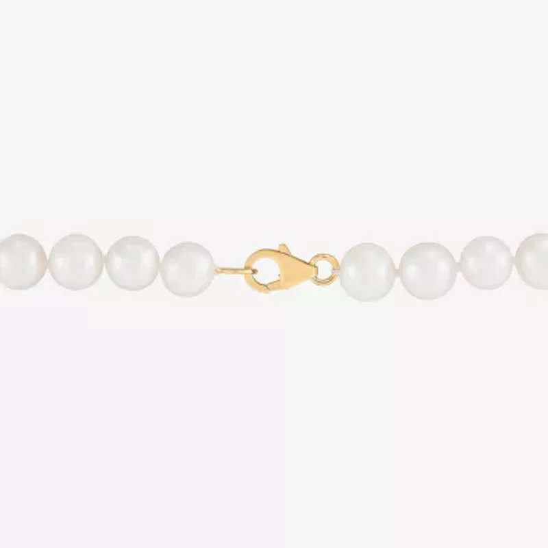 Womens Dyed White Cultured Freshwater Pearl 14K Gold Over Silver Strand Bracelet