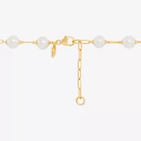 Womens 14K Gold Over Silver 8 Inch Paperclip Chain Bracelet