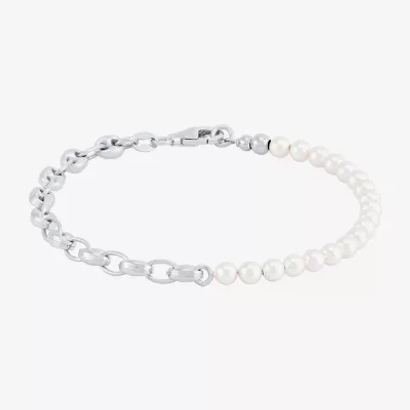 Womens Sterling Silver 7.5 Inch Mariner Chain Bracelet