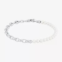 Womens Sterling Silver 7.5 Inch Mariner Chain Bracelet