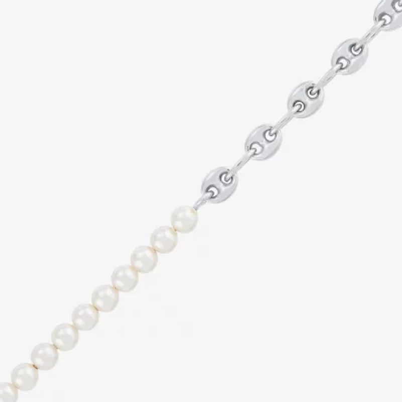 Womens Sterling Silver 7.5 Inch Mariner Chain Bracelet