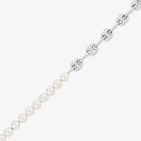 Womens Sterling Silver 7.5 Inch Mariner Chain Bracelet