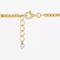 Womens 14K Gold Over Silver 7.5 Inch Bead Chain Bracelet