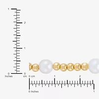 Womens 14K Gold Over Silver 7.5 Inch Bead Chain Bracelet
