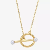 Womens Dyed White Cultured Freshwater Pearl 14K Gold Over Silver 18 Inch Pendant Necklace