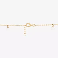 Womens Dyed White Cultured Freshwater Pearl 14K Gold Over Silver Hamsa Charm Bracelet