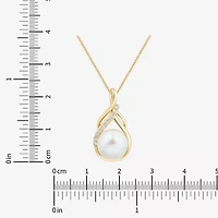 Womens White Cultured Freshwater Pearl 14K Gold Over Silver Sterling Silver 18 Inch Pendant Necklace