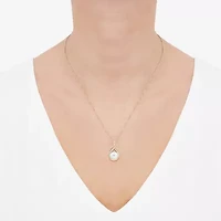 Womens White Cultured Freshwater Pearl 14K Gold Over Silver Sterling Silver 18 Inch Pendant Necklace