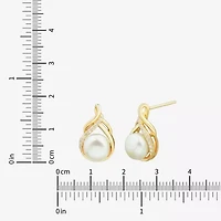 Womens White Cultured Freshwater Pearl 14K Gold Over Silver Sterling Silver Drop Earrings