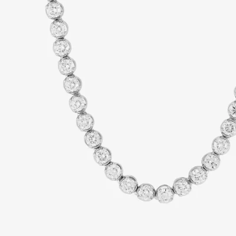 (I1/H-I) Womens White Diamond 10K Gold 18 Inch Tennis Necklace