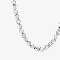 (I1/H-I) Womens White Diamond 10K Gold 18 Inch Tennis Necklace