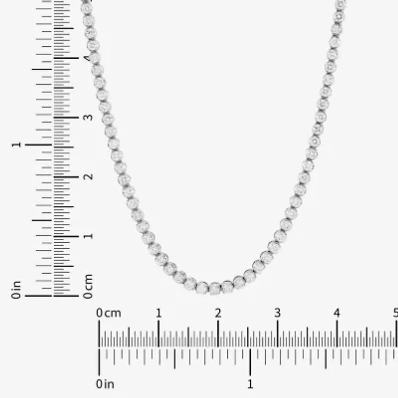 (H-I/I1) Womens White Diamond 10K Gold 18 Inch Tennis Necklace