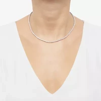 (H-I/I1) Womens White Diamond 10K Gold 18 Inch Tennis Necklace