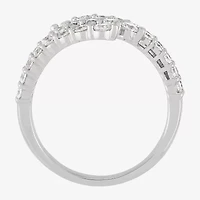 (H-I/Si2) Womens 2.5MM 1 1/2 CT. T.W. Lab Grown White Diamond 10K Gold Bypass  Band