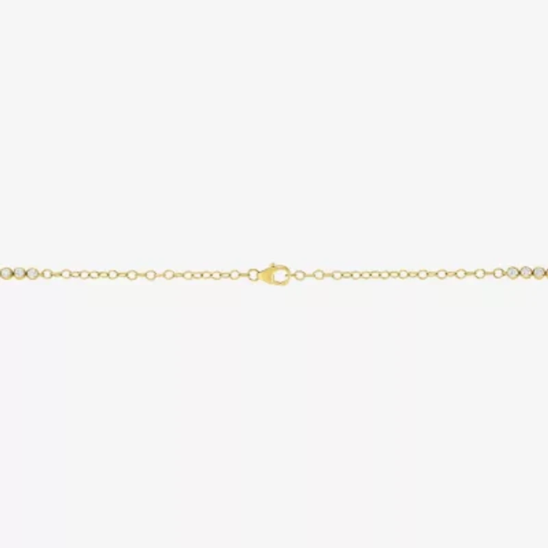 (H-I/I1) Womens White Diamond 10K White Gold 18 Inch Tennis Necklace