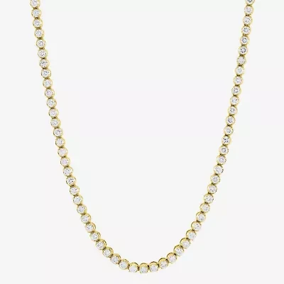 (H-I/I1) Womens White Diamond 10K White Gold 18 Inch Tennis Necklace