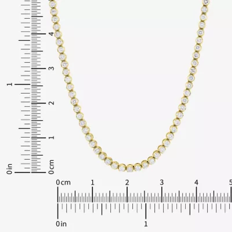 (H-I/I1) Womens White Diamond 10K White Gold 18 Inch Tennis Necklace