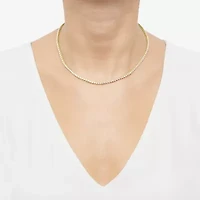 (H-I/I1) Womens White Diamond 10K White Gold 18 Inch Tennis Necklace