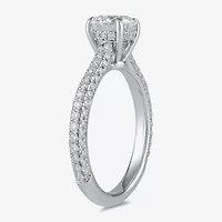Signature By Modern Bride (F / Si1) Womens 1 3/4 CT. T.W. Lab Grown White Diamond 10K Gold Round Side Stone Engagement Ring