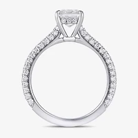 Signature By Modern Bride (F / Si1) Womens 1 3/4 CT. T.W. Lab Grown White Diamond 10K Gold Side Stone Engagement Ring