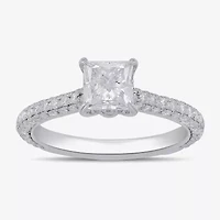 Signature By Modern Bride (F / Si1) Womens 1 3/4 CT. T.W. Lab Grown White Diamond 10K Gold Side Stone Engagement Ring