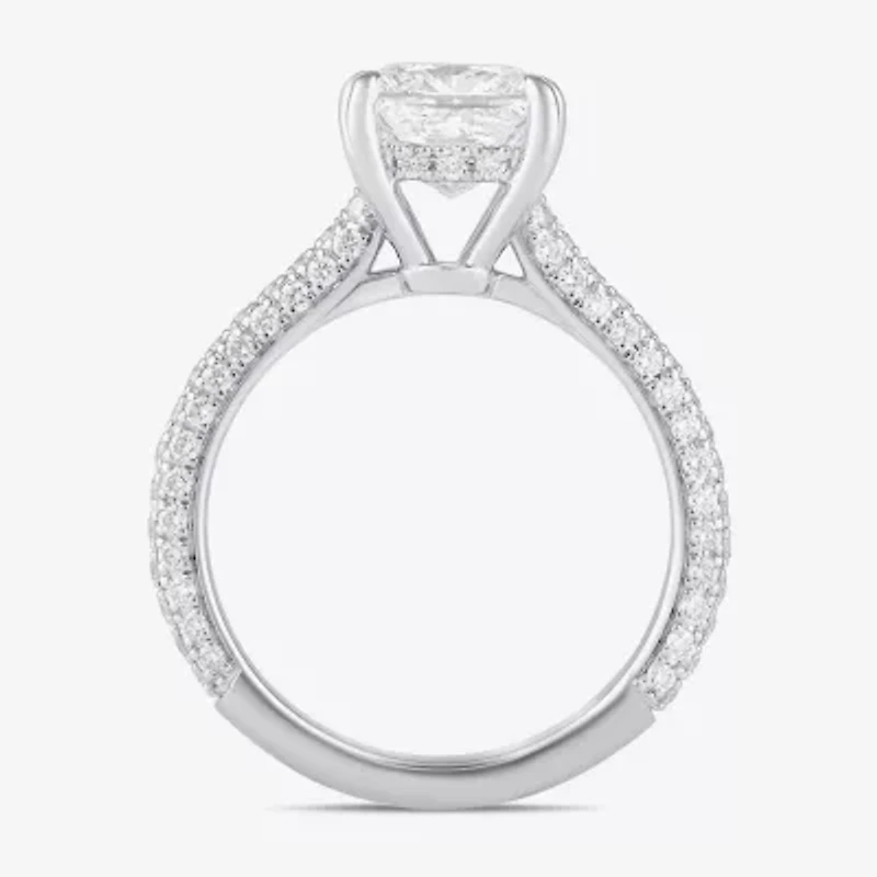 Signature By Modern Bride (F / Si1) Womens 2 3/4 CT. T.W. Lab Grown White Diamond 14K Gold Side Stone Engagement Ring