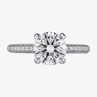 Signature By Modern Bride (F / Si1) Womens 2 3/4 CT. T.W. Lab Grown White Diamond 14K Gold Round Side Stone Engagement Ring