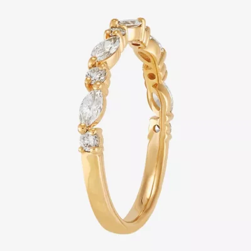 H-I / Si2) Womens 1/ CT. T.W. Lab Grown White Diamond 10K Gold Wedding Band