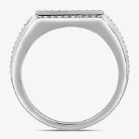 Mens 1/2 CT. T.W. Lab Grown White Diamond Sterling Silver Cluster Fashion Ring