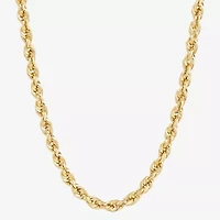 Unisex Adult 10K Gold 24 Inch Rope Chain Necklace