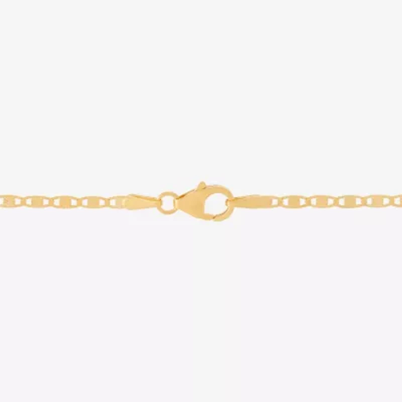 Made in Italy Womens 10K Gold 7.5 Inch Solid Fashion Chain Bracelet