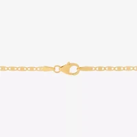 Made in Italy Womens 10K Gold 7.5 Inch Solid Fashion Chain Bracelet