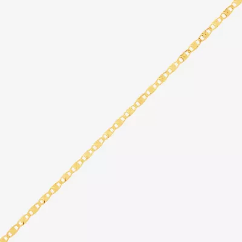 Made in Italy Womens 10K Gold 7.5 Inch Solid Fashion Chain Bracelet