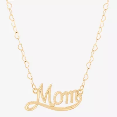 "Mom" Womens 10K Gold 18 Inch Pendant Necklace