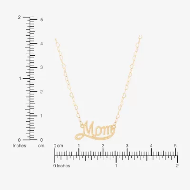 "Mom" Womens 10K Gold 18 Inch Pendant Necklace