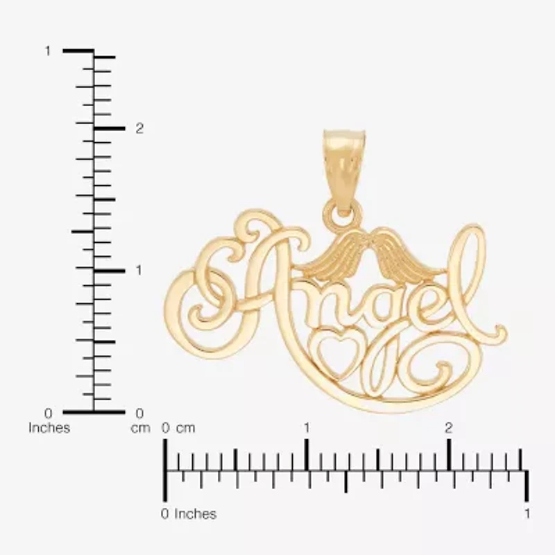 Womens 14K Gold Angel Pendant