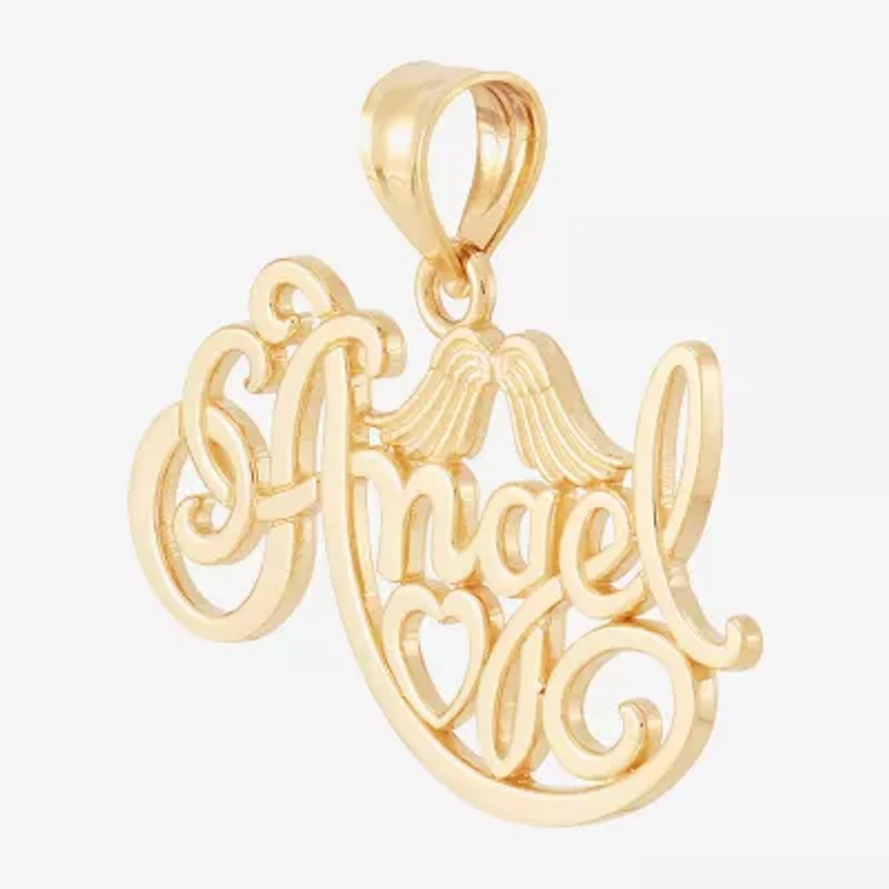 Womens 14K Gold Angel Pendant